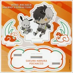 【中古】アクリルスタンド・アクリルパネル 桜遥×ポチャッコ アクリルスタンドプレート 「WIND BREAKER×サンリオキャラクターズ POP UP SHOP 第2弾」