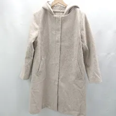 ◇ ⊇ GLOBAL WORK グローバルワーク 2WAY フード取り外し可能 長袖 ノーカラーコート サイズS ベージュ レディース E  【1503060032602】