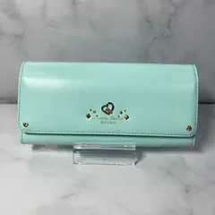 Samantha Thavasa Petit Choice サマンサタバサ プチチョイス　被せ長財布　ミントグリーン　ハート　ビジュー　レザー
