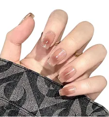 [Herbeluemily] ネイルチップ ネイルシール 24枚入り 付け爪 韓国 3D ネイルアート 簡単 初心者 H [Ｈ]