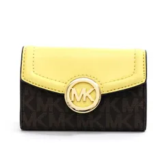 マイケルコース キーケース レディース 6連フック MICHAEL KORS key case シグネチャー キーホルダー ブラウン×イエロー 35S0GFTP5B BUTTERCUP