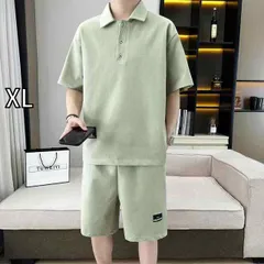 [XL]メンズ ファッション 服  オシャレ シンプル 大人 かっこいい 大きいサイズ ストリート 紳士服 夏 カジュアル スポーツ スーツ 冷感 半袖 T シャツ パンツ セット