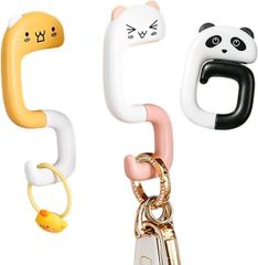 【在庫処分】RuiChy かわいい バッグハンガー 【3個セット】 折り畳み カバンフック 耐荷重15kg U字型 回転可能 バッグフック テーブルフック 携帯便利 出張 旅行 オフィス用 カバン掛け バックパック キーホルダーの装飾