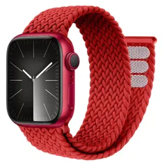 【人気商品】4 6 3、ナイロン 5 スポーツ 7 ベルト 8 マジックテープ 9 通気 se 49mm 軽量 Ultra ブレイデッドソロループ Ultra2 編み込み バンド 人気 バンド 可愛い watch 柔らかい Apple (レッド、38mm レデ