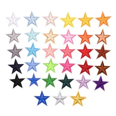 【人気商品】ワンポイント 星型 衣類 アップリケ 全33色 星型アイロンワッペン 66枚セット HAMILO