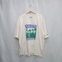 ◇ ◎⊂ EMMA CLOTHES 엠마 클로즈 queen 콜라보레이션 반소매 T셔츠 사이즈 L 베이지계 남성 E [1504210000557]