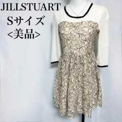 JILLSTUART ワンピース レース Sサイズ 花柄刺繍 七分袖膝丈 結婚式