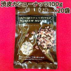 渋皮カシューナッツ100g×20袋【チャック付き】【絶妙な塩加減と香ばしさ】【送料無料】【お得セット】