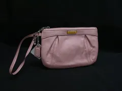 ■美品■ COACH コーチ レザー ワンハンドル ミニバッグ ポーチ マルチケース 小物入れ レディース ピンク系 DH6180