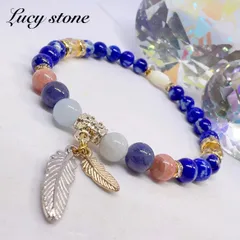 11天然石 パワーストーン ブレスレット 数珠 15cm タンザナイト インカローズ ルチルクォーツ