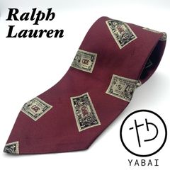 Ralph Lauren ラルフローレン　ネクタイ　総柄　1ドル札　$1 ボルドー　シルク100% イギリス製生地