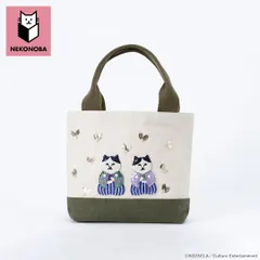 ☆ ねこ茶商 ☆ NEKONOBA tamao×KOZACLA 刺繍ランチミニトート NEKONOBA グッズ ネコノバ ランチトートバッグ ミニトートバッグ ランチバッグ トートバック ランチトート ミニトートバック お弁当バッグ キャラクター キャンバス