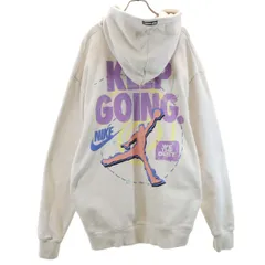 AIR JORDAN エアジョーダン ジャンプマンロゴ 長袖 スウェットパーカー XXL ホワイト ビッグサイズ NIKE ナイキ メンズ 古着