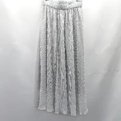 ◇ Θ MAJESTIC LEGON ウエストゴム ラメ ロング フレアー スカート サイズM グレー レディース E  【1412090042805】