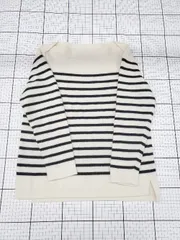 ◇ ⊇ URBAN RESEARCH DOORS ボーダー ボートネック 長袖 ニット カットソー サイズONE ホワイト ブラウン系 レディース E  【1508060015747】