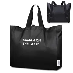 【数量限定】手提げ ユニセックス 肩掛け 大容量2WAY バッグ 防水 大型収納ブラック2ウェイバックパックトート トートバッグ収納ケース付き [MOCHIMONO]