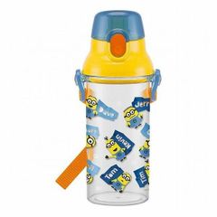 スケーター skater 食洗器対応 直飲み 水筒 クリアボトル 480ml ミニオンズ 子供用 キッズ 軽量 通園 通学 新学期 誕生日 プレゼント かわいい かっこいい 女の子 男の子 水分補給 ショルダーベルト付 ワンタッチ 日本製