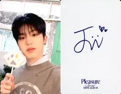 【中古】コレクションカード(男性) TREASURE/パク・ジョンウ(PARK JEONG WOO)/裏面印刷サイン入り/CD「PLEASURE」ECサイト限定(BLUE VER.)10種セット先着特典セルフィーフォトカード