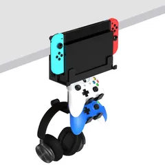 新品 PhyiFlbey ヘッドホンスタンド ゲームコントローラーホルダー 3in1 収納一体型 デスク下クランプ Switch/OLED用スイッチホルダーマウント Switch 用壁掛け ゲームコントローラー スタンド ヘッドホン置き ヘッドホンフック 36