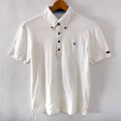 バーバリーブラックレーベル 半袖ポロシャツ ボタンダウン ホースマーク トップス メンズ 2サイズ ホワイト BURBERRY BLACK LABEL 【中古】