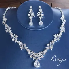 新品꙳✧˖ジルコニア2点セット ウェディングアクセサリー ピアス ネックレス1