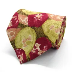 エルメネジルドゼニア ブランド ネクタイ 総柄 ドット 花柄 パネル柄 シルク PO メンズ ブラウン Ermenegildo Zegna 【中古】