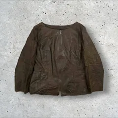 L'EQUIPE YOSHIE INABA 羊革 本革 ラムレザー ダブルジップ ノーカラー ジャケット 17