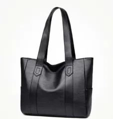 トートバッグ　メンズ　レディース　A4　大容量　黒　ブラック　旅行　シンプル　レザー　マザーズバッグ　おしゃれ　肩掛け　手提げ　大きめ　バッグ　かばん