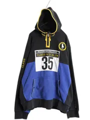 【お得なクーポン配布中!】 00s ミドルポニー ポロ ラルフローレン ハーフジップ スウェット フード パーカー メンズ XXL オールド トレーナー プルオーバー ツートン