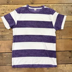 ronherman / ロンハーマン パープルボーダーtee tシャツ 半袖 メンズ Mサイズ made in japan 日本製 used