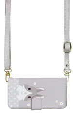 iPhone 12 iPhone12Pro ケース 手帳型 アイフォン12 スマホケース スマホショルダー レザー ストラップ うさぎ 兎 ウサギ 花柄 かわいい おしゃれ 人気 調節可能 130cm  カラー03