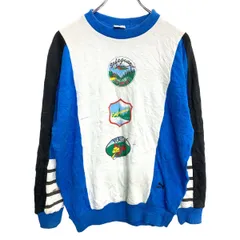 PUMA プリントスウェット トレーナー XLサイズ プーマ ジュニアサイズ 164 ブルー ホワイト ブラック 古着卸 アメリカ仕入 t2406-3399
