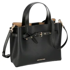 マイケルコース Michael Kors バッグ 2way ハンドバッグ トートバッグ 手提げ ショルダーバッグ 斜め掛けバッグ 35H0GU5S7T 001 EMILIA LG SATCHEL LEATHER レディース ブラック