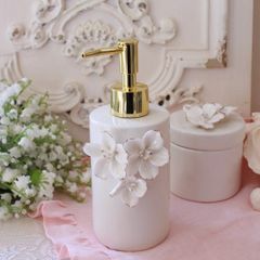 マチルドM フランス ソープディスペンサー 陶器 マチルドエム フランス アムール ド フルール (133) ディスペンサー 液体用 陶器サニタリー バスルーム Mathilde M. シャビーシック アンティーク風 輸入雑貨 アンティ