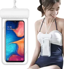 RONGUI スマホ 防水 ケース iphone対応 携帯防水ポーチ プール 海 IPX8 FaceID認証 ホワイト 白( ホワイト（白）)