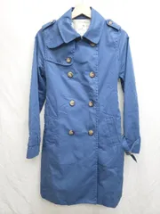 ◇ ⊇ ◎ earth music&ecology アース ミュージック＆エコロジー 長袖 トレンチ コート サイズM ブルー系 レディース P  【1409090027376】