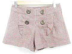 ジルスチュアート JILL STUART ショートパンツ キュロット  ウール 千鳥格子 赤 茶 P W57のサムネイル