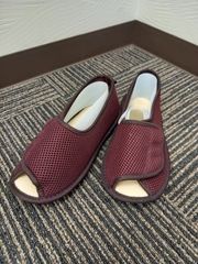 【在庫処分】介護用シューズ　あゆみ　【室内用】　L（23.5～24.5cm）　3E　早快マジックオープン　＃ワイン