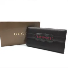 展示品 激レア GUCCI グッチ インターロッキング シェリーライン レザー 三つ折り 長財布 ウォレット ブラウン レディース ブランド m15083