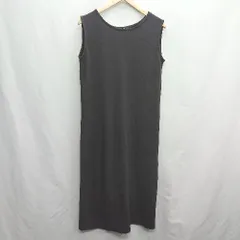 ◇ ⊂ nano universe ストレッチ素材 ノースリーブ マキシ ワンピース サイズL ダークブラウン レディース E  【1409100000467】