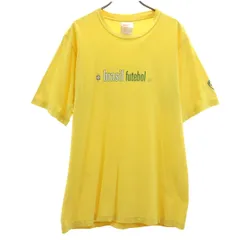 NIKE ナイキ 90s 00s オールド brasil futebol プリント 半袖 Tシャツ M イエロー メンズ 古着