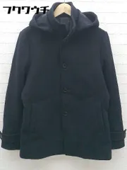 ■ COMMECAISM コムサイズム フード付 長袖 コート サイズM ネイビー レディース  【1002800328505】
