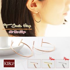 ピアス レディース フープ スマイル ゴールド シルバー 18k コーティング