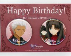[중고] 배지 핀즈 토오사카 린 & 아처 57mm 캔 배지 세트(2개들이) [극장판 Fate/stay night[Heaven's Feel] 토오사카 린 2019 생일 상품]