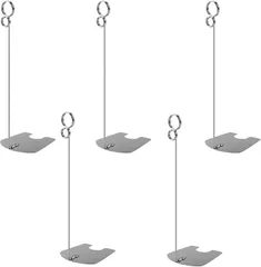 NYANDELMO ポップスタンド リングスタンド プライスカード 写真立て 5個セット(シルバー,  20cm)