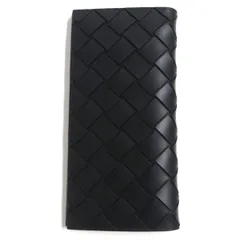 未使用品▼BOTTEGA VENETA ボッテガヴェネタ 676592 イントレチャート ラバー×レザー スリムロングウォレット/2つ折り長財布 黒 伊製 袋付 未使用品▽BOTTEGA VENETA ボッテガヴェネタ 676592 イントレチャート