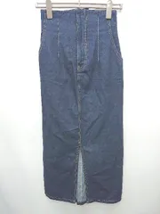 ◇ Θ NICE CLAUP ナイスクラップ ロング丈 タイト デニム スカート サイズM ネイビー系 レディース P  【1410160019931】