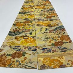 丸帯 アンティーク ヴィンテージ 全通 金帯 388cm 花嫁衣装 貸衣装 中古 リサイクル 結婚式 婚礼 着付け 舞台 きもの 着物 4100