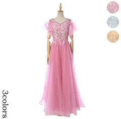 ブライダルドレス カクテルドレス ステージ衣裳 パーティロングドレス ゴージャスロングドレス コンサート演奏会 フラワーレース刺繍　Aライン　ゴージャスロングドレス