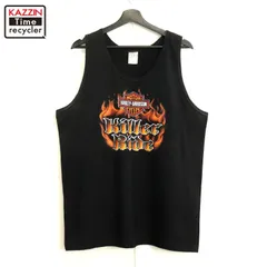 00s USA製 HARLEY DAVIDSON フレイム ファイヤー プリント タンクトップ メンズ 表記Lサイズ